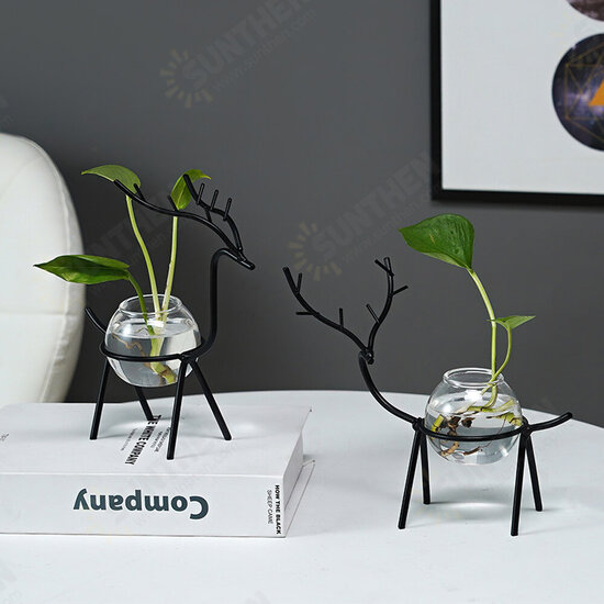 Desktop Hydroponic Vase Flowerpot Decoration Fresh Desktop Small Fish Tank Office Desk Living Room Creative Plant Vase Decoration