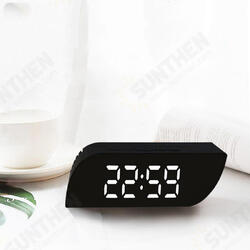 Digital LED Trapezoidal Mirror Alarm Clock Time Date Temperature Cyclically Display Calendar Snooze Clock Office Home Decorations Digital LED Trapezoidal Mirror Alarm Clock Time Date Temperature Cyclically Display Calendar Snooze Clock Office Home Decorations