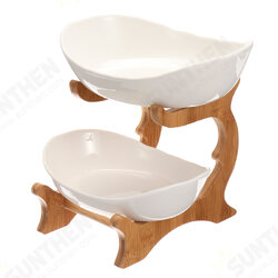 Double Layer White Ceramic Candy Dish Living Room Home Fruit Plate Creative Modern Dried Fruit Basket Desktop Storage Double Layer White Ceramic Candy Dish Living Room Home Fruit Plate Creative Modern Dried Fruit Basket Desktop Storage