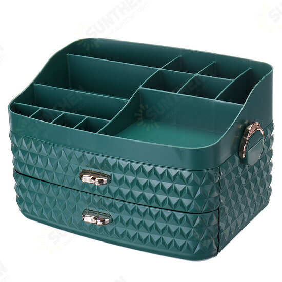 Dustproof Cosmetic Storage Box with Drawer Large Capacity Desktop Furnishings Organizer Home Desk Sundries Storage