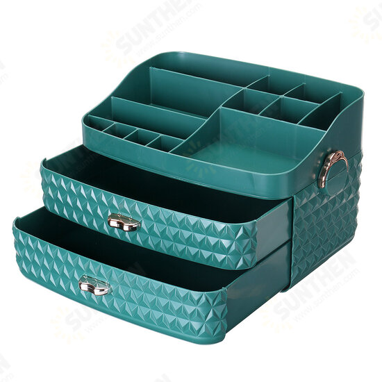 Dustproof Cosmetic Storage Box with Drawer Large Capacity Desktop Furnishings Organizer Home Desk Sundries Storage