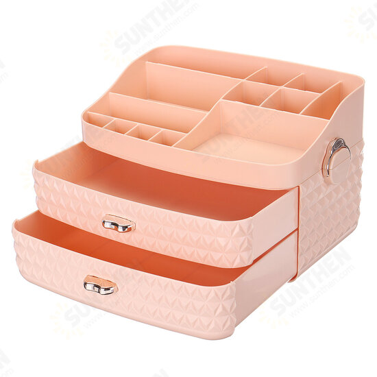 Dustproof Cosmetic Storage Box with Drawer Large Capacity Desktop Furnishings Organizer Home Desk Sundries Storage