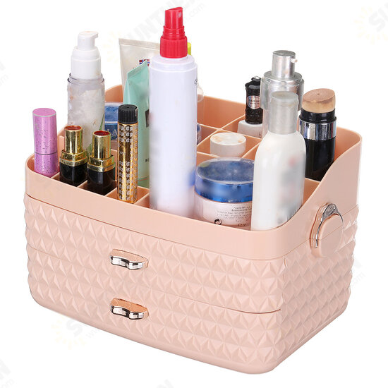 Dustproof Cosmetic Storage Box with Drawer Large Capacity Desktop Furnishings Organizer Home Desk Sundries Storage