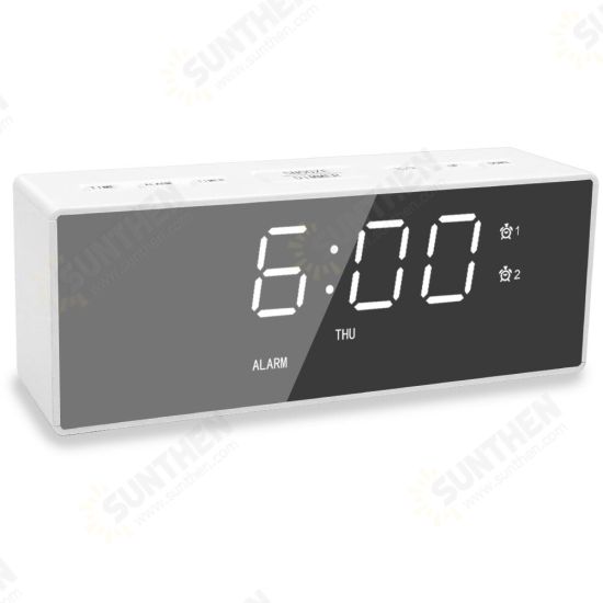 EK8609 Digital Alarm Clock Timer LED Mirror Snooze Table Clock Electronic Time Date Temperature Display Home Decorations EK8609 Digital Alarm Clock Timer LED Mirror Snooze Table Clock Electronic Time Date Temperature Display Home Decorations