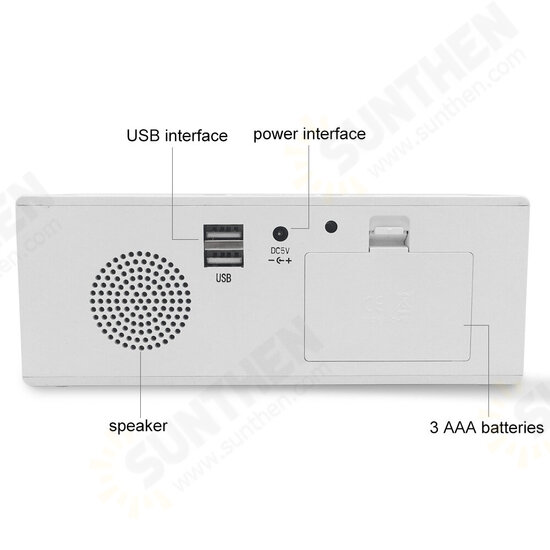 EK8609 Digital Alarm Clock Timer LED Mirror Snooze Table Clock Electronic Time Date Temperature Display Home Decorations EK8609 Digital Alarm Clock Timer LED Mirror Snooze Table Clock Electronic Time Date Temperature Display Home Decorations