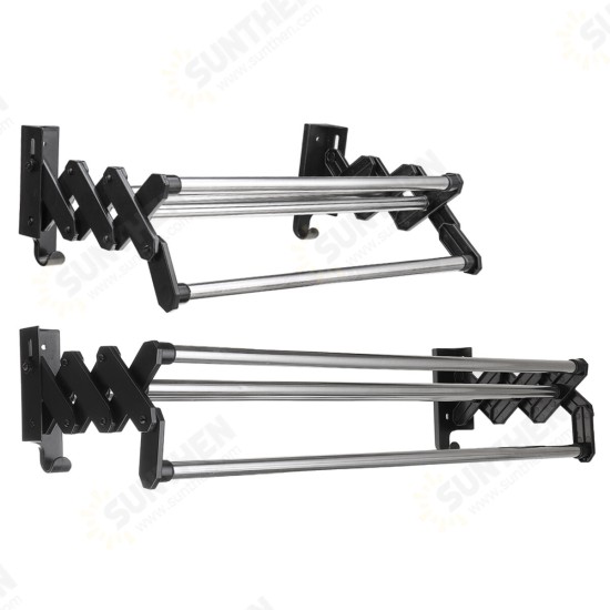 Expandable Wall Hanging Rack Punch-free Stainless Steel Bathroom Bath Towel Rack Space Saving Storage Shelf