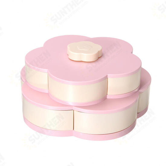 Flower Rotating Candy Box 1/2 Layers Dried Fruit Plate Wedding Snack Serving Tray Desktop Organizer Flower Rotating Candy Box 1/2 Layers Dried Fruit Plate Wedding Snack Serving Tray Desktop Organizer