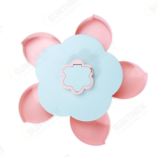 Flower Rotating Candy Box 1/2 Layers Dried Fruit Plate Wedding Snack Serving Tray Desktop Organizer Flower Rotating Candy Box 1/2 Layers Dried Fruit Plate Wedding Snack Serving Tray Desktop Organizer