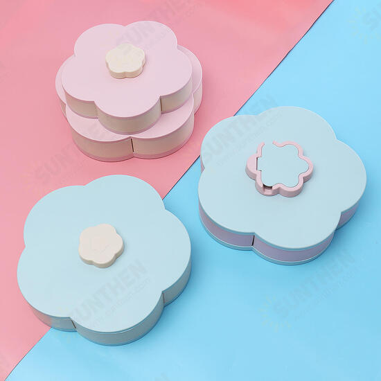 Flower Rotating Candy Box 1/2 Layers Dried Fruit Plate Wedding Snack Serving Tray Desktop Organizer Flower Rotating Candy Box 1/2 Layers Dried Fruit Plate Wedding Snack Serving Tray Desktop Organizer