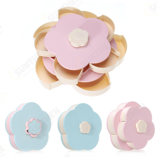 Flower Rotating Candy Box 1/2 Layers Dried Fruit Plate Wedding Snack Serving Tray Desktop Organizer Flower Rotating Candy Box 1/2 Layers Dried Fruit Plate Wedding Snack Serving Tray Desktop Organizer