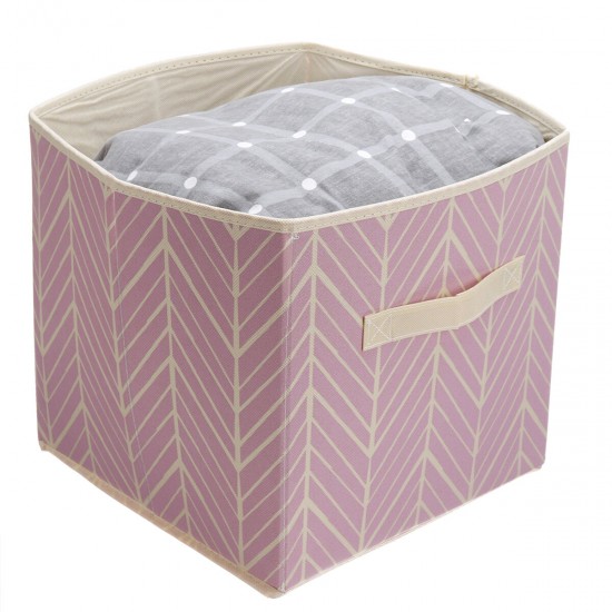 Foldable Canvas Storage Box Fabric Cube Cloth Basket Bag Home Cosmetic Case Basket Desk Organizer Bin Desktop Storage