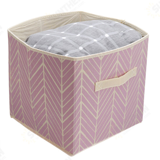 Foldable Canvas Storage Box Fabric Cube Cloth Basket Bag Home Cosmetic Case Basket Desk Organizer Bin Desktop Storage