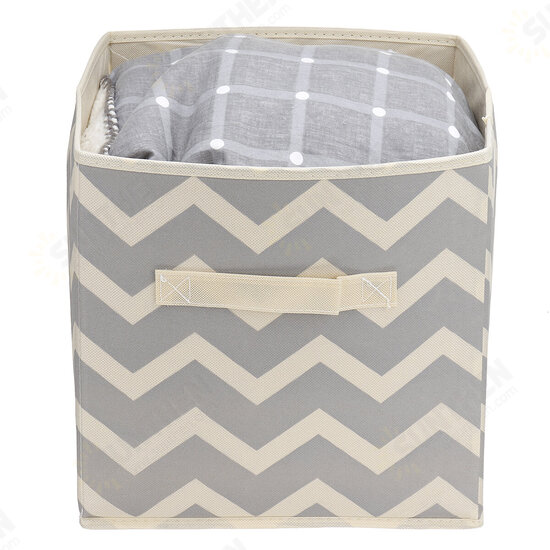 Foldable Canvas Storage Box Fabric Cube Cloth Basket Bag Home Cosmetic Case Basket Desk Organizer Bin Desktop Storage