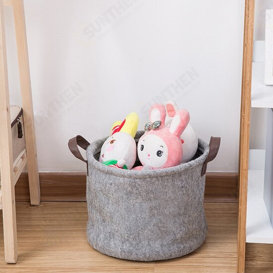 Foldable Felt Storage Laundry Hamper Clothes Basket Bin Toy Hamper with Handle Felt Storage Basket Bedroom Closet