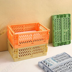 Foldable Plastic Storage Box High Capacity Desktop Sundries Storage Basket for Office Dormitory Stationery Organizer Foldable Plastic Storage Box High Capacity Desktop Sundries Storage Basket for Office Dormitory Stationery Organizer