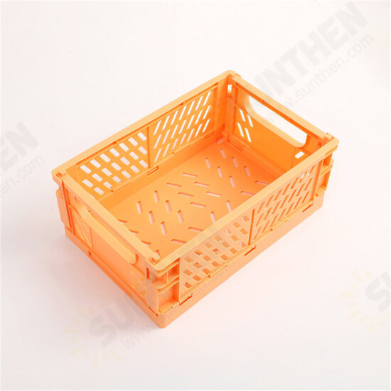 Foldable Plastic Storage Box High Capacity Desktop Sundries Storage Basket for Office Dormitory Stationery Organizer