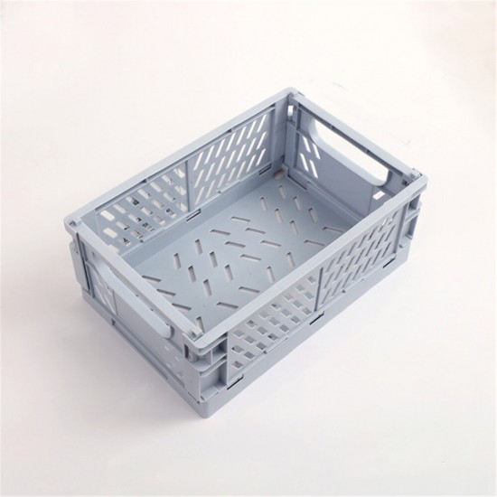 Foldable Plastic Storage Box High Capacity Desktop Sundries Storage Basket for Office Dormitory Stationery Organizer
