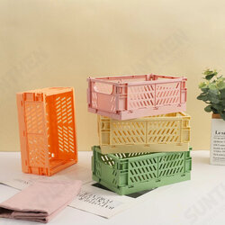 Foldable Plastic Storage Box High Capacity Desktop Sundries Storage Basket for Office Dormitory Stationery Organizer Foldable Plastic Storage Box High Capacity Desktop Sundries Storage Basket for Office Dormitory Stationery Organizer