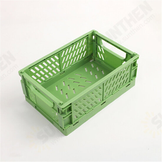 Foldable Plastic Storage Box High Capacity Desktop Sundries Storage Basket for Office Dormitory Stationery Organizer