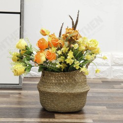 Folding Seagrass Storage Basket Home Decorative Rattan Plant Flower Pot Decor Handmade Woven Wicker Belly Toy Laundry Basket Folding Seagrass Storage Basket Home Decorative Rattan Plant Flower Pot Decor Handmade Woven Wicker Belly Toy Laundry Basket