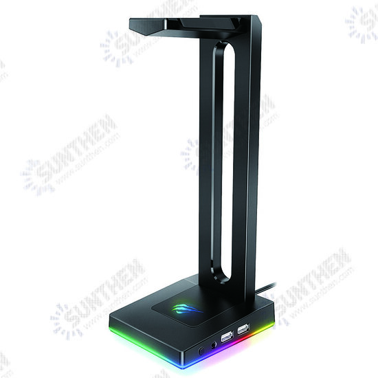 RGB Headphones Stand with 3.5mm AUX and 2 USB Ports Headphone Holder for Gamers Gaming PC Accessories Desk