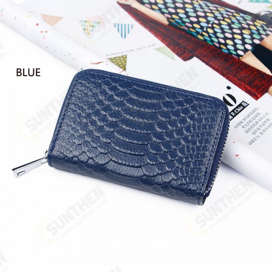 High Quality Genuine Leather Crocodile Pattern Zipper Around Card Holder Wallets Coin Purse