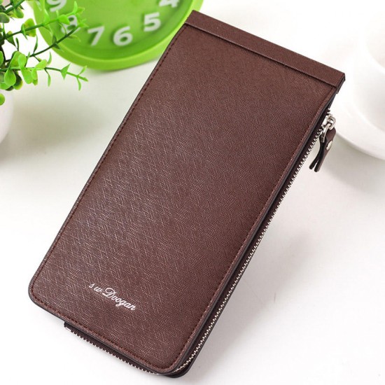 High Quality PU Leather Zipper Around Long Wallet Handbag Card Holder Coin Purse for Men and Women