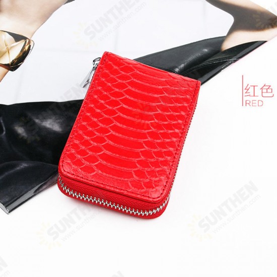 High Quality Zipper Around Genuine Leather Crocodile Pattern Card Holder Wallets Coin Purse