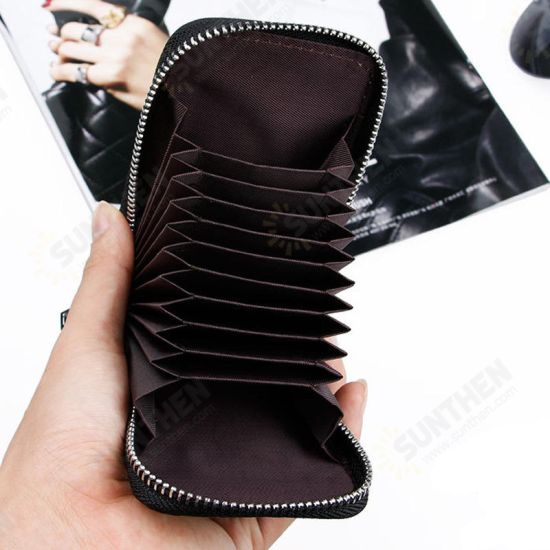 High Quality Zipper Around Genuine Leather Crocodile Pattern Card Holder Wallets Coin Purse