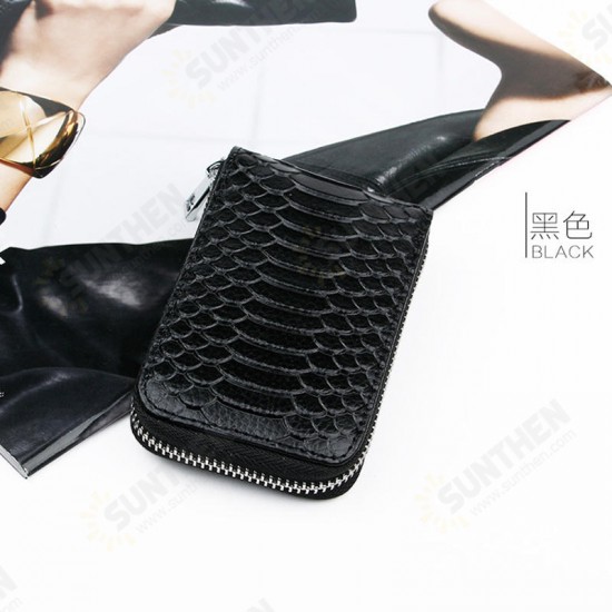 High Quality Zipper Around Genuine Leather Crocodile Pattern Card Holder Wallets Coin Purse