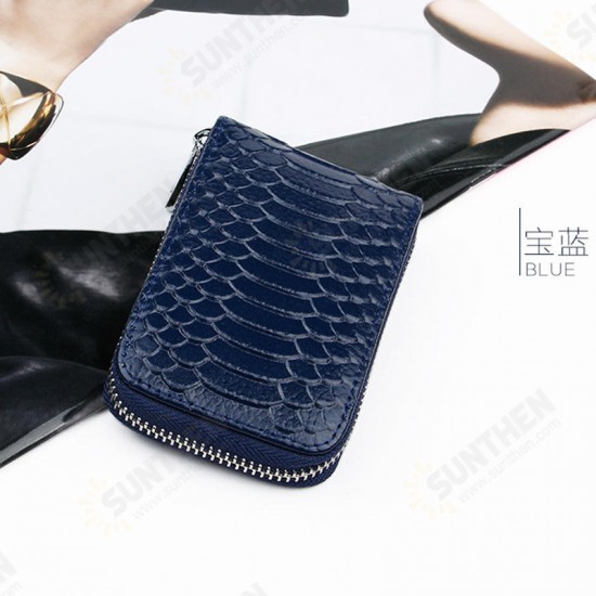 High Quality Zipper Around Genuine Leather Crocodile Pattern Card Holder Wallets Coin Purse