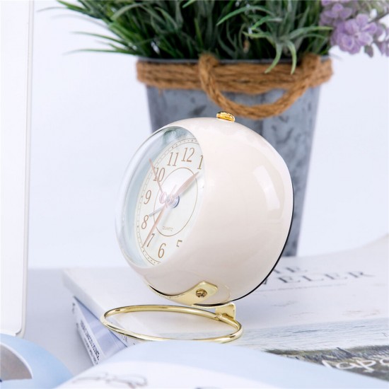 Household Ring Metal Clock Student Table Round Number Home Decor Table Clock Display Cute Version Home Decoration