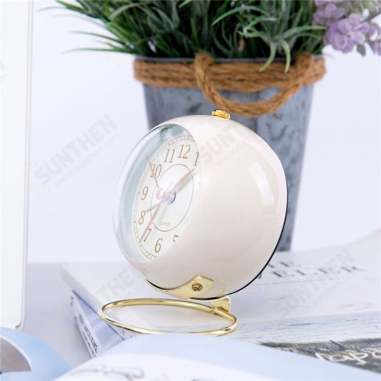 Household Ring Metal Clock Student Table Round Number Home Decor Table Clock Display Cute Version Home Decoration