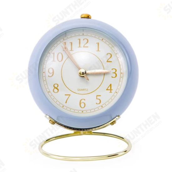 Household Ring Metal Clock Student Table Round Number Home Decor Table Clock Display Cute Version Home Decoration