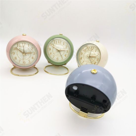 Household Ring Metal Clock Student Table Round Number Home Decor Table Clock Display Cute Version Home Decoration