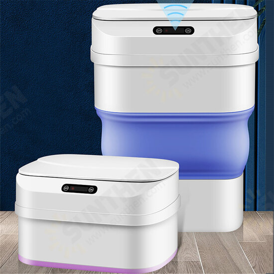 Intelligent Induction Folding Trash Bin 17.5/8L Waterproof Electric Rubbish Trash Can Smart Waste Bins Infrared Induction Home Office Trash Can