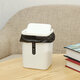 Japanese Desktop Trash Can Mini Office Plastic Swing Cover Storage Bin Waste Bins for Room Tea Table Kitchen Bedroom