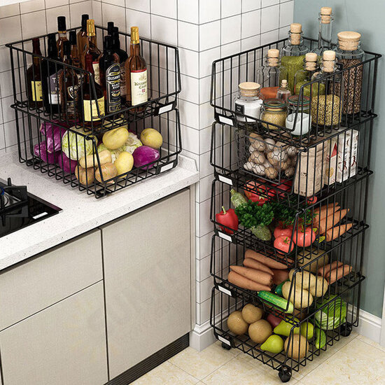 Kitchen Crevice Shelf Floor Multi-Layer Vegetable Shelf Household Storage Rack Vegetable Basket Removable Storage Basket for Home Office Kitchen Crevice Shelf Floor Multi-Layer Vegetable Shelf Household Storage Rack Vegetable Basket Removable Storage Basket for Home Office
