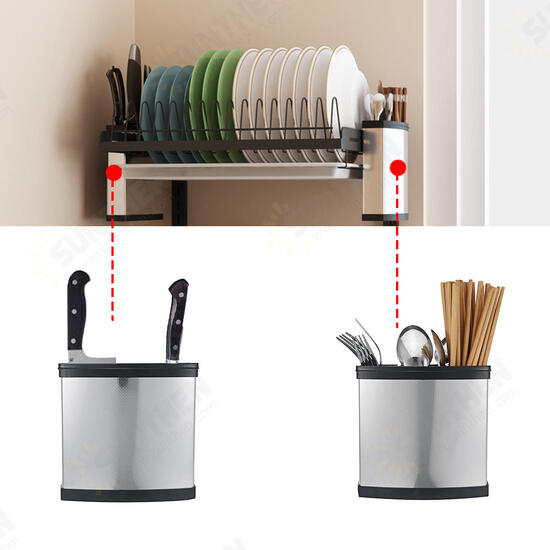 Kitchen Wall-Mounted 304 Stainless Steel Punch chopsticks Cutter Storage Shelf Rack