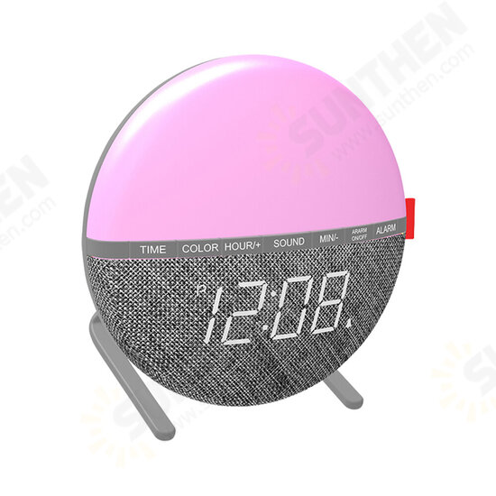 LED Colorful Fabric Alarm Clock Color Changing Bedside Alarm Clock Level 3 Night Light Control Desk Bedroom Clock LED Colorful Fabric Alarm Clock Color Changing Bedside Alarm Clock Level 3 Night Light Control Desk Bedroom Clock