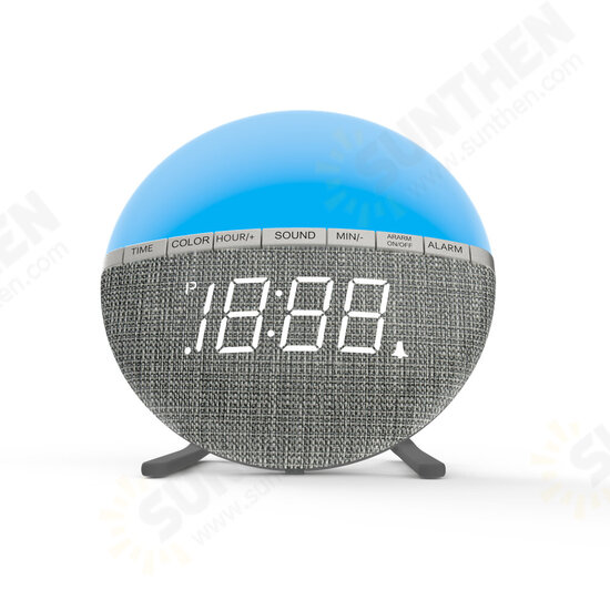 LED Colorful Fabric Alarm Clock Color Changing Bedside Alarm Clock Level 3 Night Light Control Desk Bedroom Clock LED Colorful Fabric Alarm Clock Color Changing Bedside Alarm Clock Level 3 Night Light Control Desk Bedroom Clock