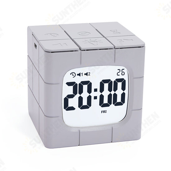 Magic Cube Alarm Clock LED Multifunctional Time Manager USB Charging Alarm Clock Timer Study Cooking Supplies