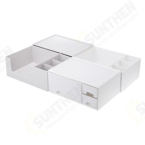 Makeup Organizer DIY Holder Cosmetic Storage Box Rack Large Capacity Make up Caddy Shelf Cosmetics Organizer for Countertop, with Removable Top Grid Organizer Makeup Organizer DIY Holder Cosmetic Storage Box Rack Large Capacity Make up Caddy Shelf Cosmetics Organizer for Countertop, with Removable Top Grid Organizer