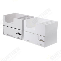 Makeup Organizer DIY Holder Cosmetic Storage Box Rack Large Capacity Make up Caddy Shelf Cosmetics Organizer for Countertop, with Removable Top Grid Organizer