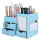 Makeup Organizer with Mirror Drawer DIY Desktop Creative Wooden Storage Box Home Dormitory Desktop Storage Supplies