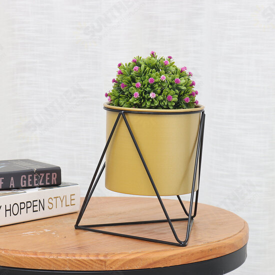 Metal Flower Pot Stand Indoor Outdoor Garden Balcony Desktop Plant Rack Iron Flower Pot Shelf Home Office Decoration