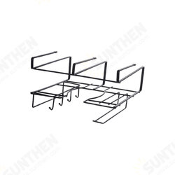Metal Hanging Basket Iron Black/White Hook Design Wall Hanging Rack Kitchen Bathroom Towel Knife Storage Shelf Home Decoration Metal Hanging Basket Iron Black/White Hook Design Wall Hanging Rack Kitchen Bathroom Towel Knife Storage Shelf Home Decoration