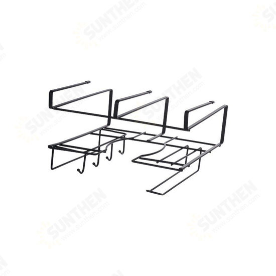 Metal Hanging Basket Iron Black/White Hook Design Wall Hanging Rack Kitchen Bathroom Towel Knife Storage Shelf Home Decoration Metal Hanging Basket Iron Black/White Hook Design Wall Hanging Rack Kitchen Bathroom Towel Knife Storage Shelf Home Decoration