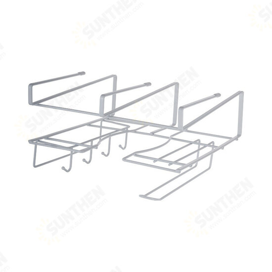 Metal Hanging Basket Iron Black/White Hook Design Wall Hanging Rack Kitchen Bathroom Towel Knife Storage Shelf Home Decoration Metal Hanging Basket Iron Black/White Hook Design Wall Hanging Rack Kitchen Bathroom Towel Knife Storage Shelf Home Decoration