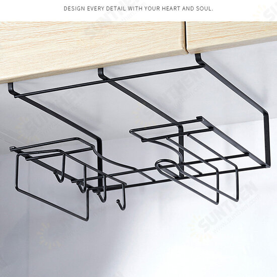 Metal Hanging Basket Iron Black/White Hook Design Wall Hanging Rack Kitchen Bathroom Towel Knife Storage Shelf Home Decoration Metal Hanging Basket Iron Black/White Hook Design Wall Hanging Rack Kitchen Bathroom Towel Knife Storage Shelf Home Decoration